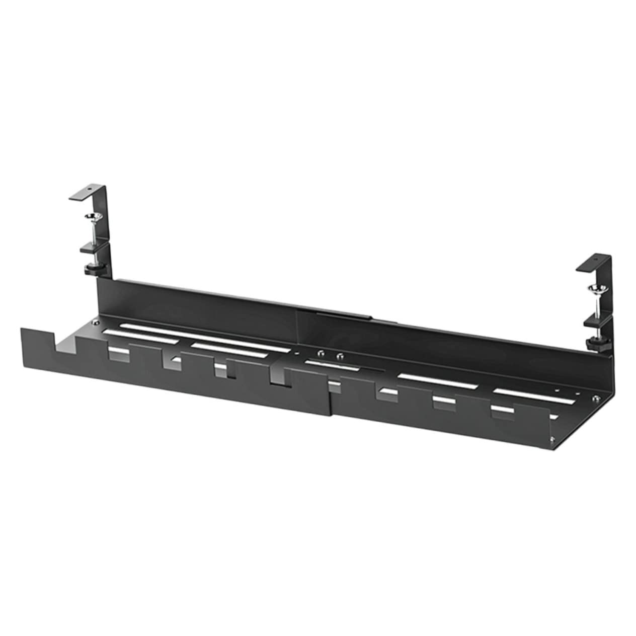 Bandeja De Gestión De Cables Ajustable Debajo del Escritorio, Organizador De Cables para Oficina y Hogar, Resistente y Telescópico, Almacenamiento para Escritorio, Color Negro