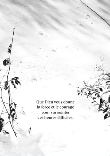 Lot De 5 Cartes De Voeux Jolie Carte De Deuil Consolante Avec Un Paysage De Neige Que Dieu Vous Donne La Force Et Le Courage Pour Surmonter Ces Heures Difficiles Amazon Fr