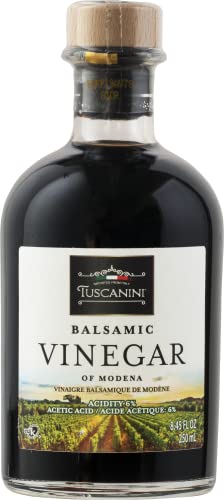 Tuscanini Premium Quality Balsamic Vinegar Of Modena Italy, 6% Acidity, 8.45Oz Glass Bottle, Certified Kosher #TOP19