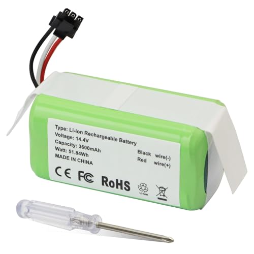 K KYUER 3600mAh Aspirapolvere Batteria Compatibile con Qihoo 360 S5 S7 S7 Pro 360 T90 X9 Robot Vacuum Cleaner with Tools Battery