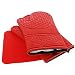 Elbee Home 641 Premium Silicone Oven Mitts and Pot Holder Set Soft Quilted Interior in, Red