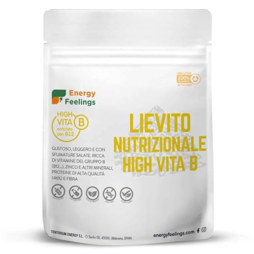 Energy Feelings Lievito Alimentare Nutrizionale in Scaglie 1Kg, Lievito con Vitamina B12, 51% Proteine, Integratore in Fiocchi Senza Glutine e Vegano