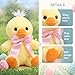 WENMOTDY Duck Stuffed Animal Baby Duck Plush with Big Bow Tie Cute Stuffed Animal Birthday Easter Gift for Kids 10’’