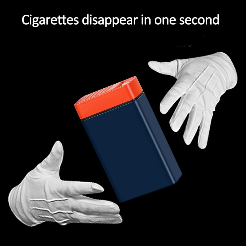 Cigarette Case with Dual Arc Lighter 20pcs 84mm Regular/King Size Cigarettes Box Built-in USB Electric Rechargeable Flameless Windproof Lighter Magic Cigarette Box (Black-White)