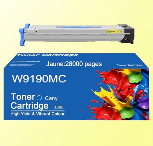 Toner W9190MC jaune avec puce pour éliminer les erreurs d'encre sur HP Laserjet E77822dn