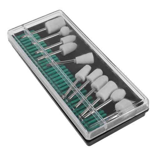 Beatifufu 12 Pcs Buffing Wheel Polishing Pads for Drill Rotary Tool Accessories Wool Felt Buffer Polisher Bits Kit Mounted Mandrel Tips Head for Polishing Watch