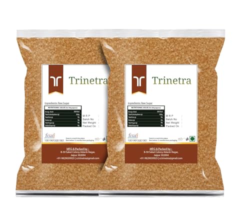 Image of Trinetra Desi Khand (Raw Sugar /Khandsari) | Unrefined & Healthier Alternative | 1Kg Each (Pack Of 2) 2000 g