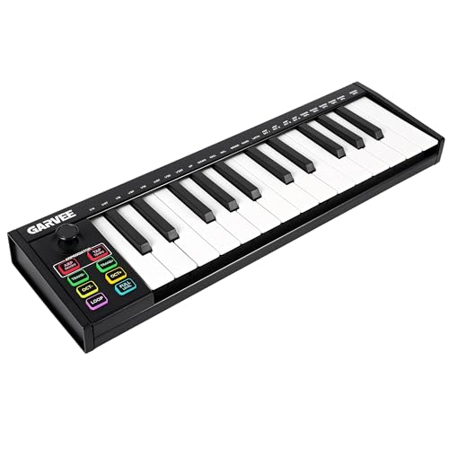 Image of Garvee 25 Key MIDI Controller with DAW Integration, Drum Pads & OLED Screen | Compact 25-Key Layout, 8 Dynamic Drum Pads, Clear OLED Display, Seamless DAW Integration, Versatile Production Tool