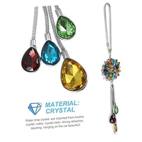 VICASKY 2 Pçs Ornamento De Cristal Pendurado Auto Retrovisor Camélia Decoração Pingente Prismas De C
