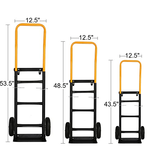 Luckyermore Convertible Hand Truck Dual Purpose 2 Wheel Dolly Cart And 4 Wheel Push Cart With Swivel Wheels 330 Lbs Capacity Heavy Duty Platform Cart For Moving/Warehouse/Garden/Grocery #TOP3