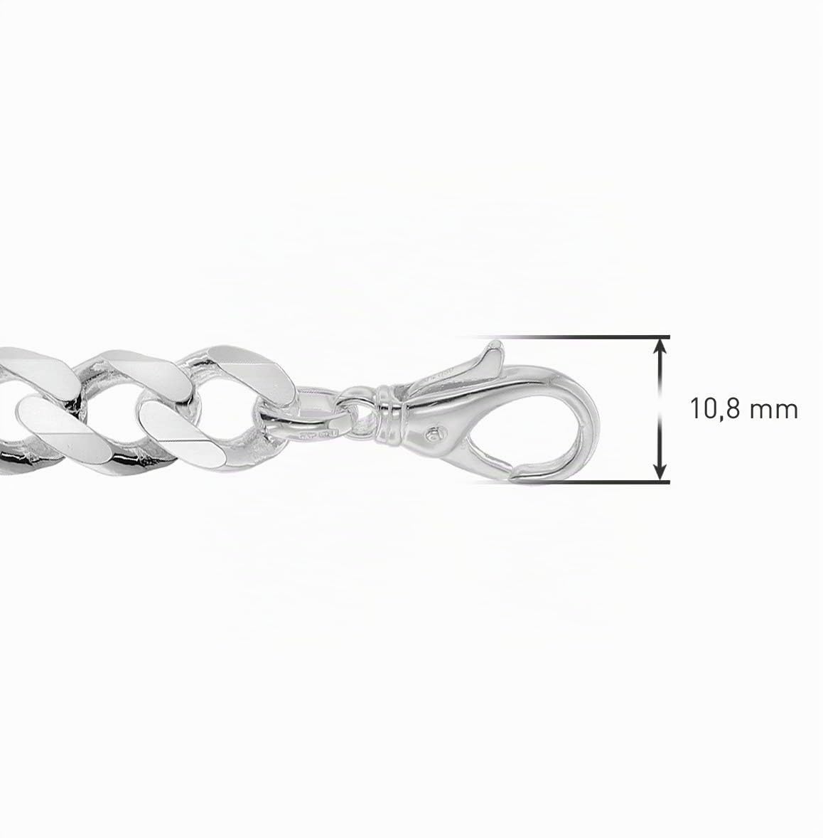 trendor Herren-Armband Silber 925 Panzerketten-Armband Breite 10,8 mm 75139