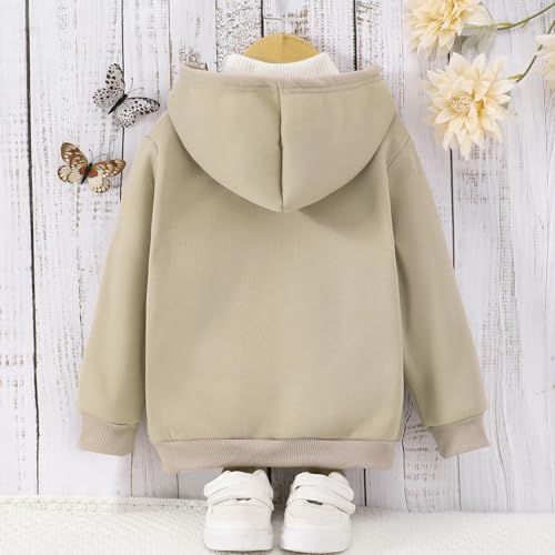 Kids Boys Girls Zip-Up Hoodie Jacket with Pocket Plain Thermal Long Sleeve Coat Fall Winter Warm Sweatshirts Clothes2
