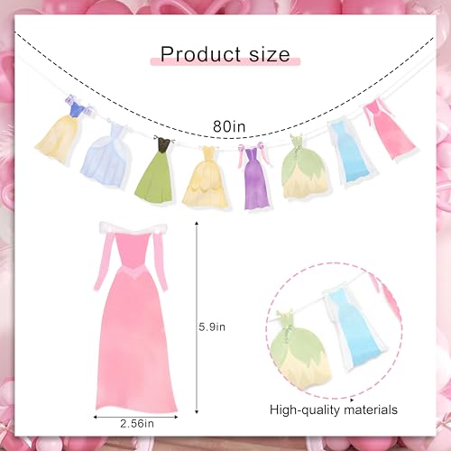 Image of Princess Party Bunting Banner,Princess First Birthday Party Banner | Dress Banner Birthday Decoration, Girl's 1st Party Supplies