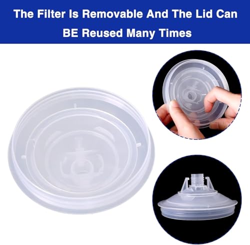 Image of Disposable Paint Cups for Automotive Paint Guns, HVLP Paint Spray Gun 20 oz(600 ml) Kit with 70 Detachable Filters and Cup Liners, 40 Lids, 1 Hard Cup with Fixed Ring and 10 Plugs
