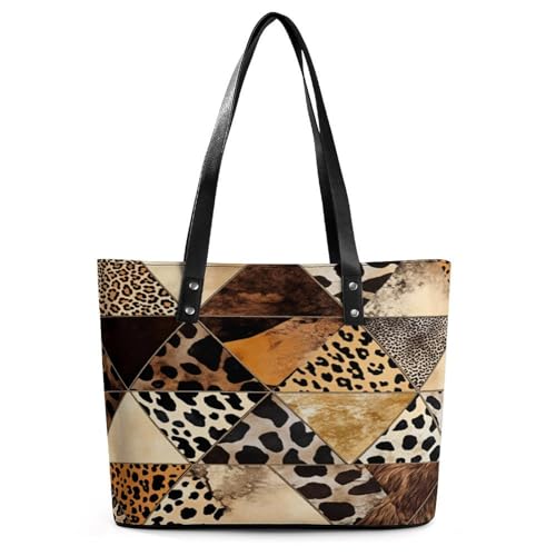 Bolso tote de cuero para mujer, bolso multiusos de cuero con grano cruzado, ideal para trabajo y viajes, cartera diaria para mujeres miniatura 1
