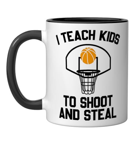 I Teach Kids to Shoot & Steal Basketball Coach Mug 11oz