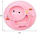 Baby Divided Plate Silicone- Portable Non Slip Child Feeding Placemat Suction Plate for Children Babies and Kids Dinner Plate Microwave Dishwasher Safe