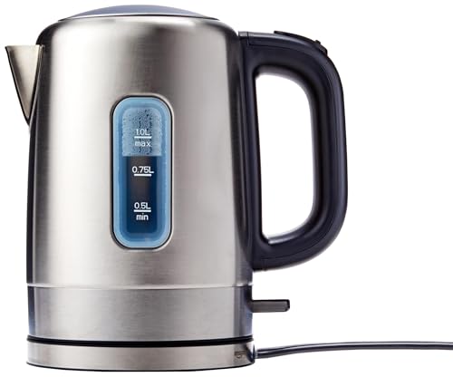 Amazon Basics Electric Stainless Steel Kettle for Tea and Coffee, BPA-Free, Fast Boiling, Auto...