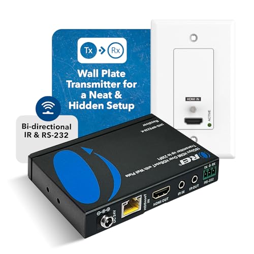 Image of OREI 4K Wall Plate HDBaseT HDMI Extender, Over Single Cat6 /Cat7 Cable Wall Plate Transmitter 4K @ 60Hz UltraHD with HDR & 2 Way IR Control - Up to 230 ft