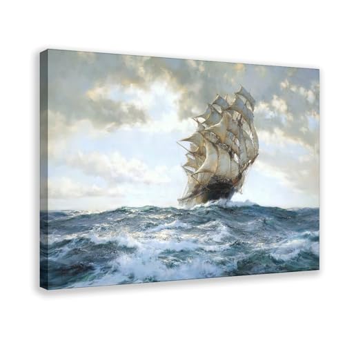 Poster The Proud Ship de Montague Dawson impression sur toile premium de 50,8 x 76,2 cm