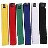 SUPVOX 6PCS Taekwondo Karate Belts Set Assorted Colors Cotton Waistbands for Martial Arts Training Sturdy Uniform Belts for Boys and Girls and Adults