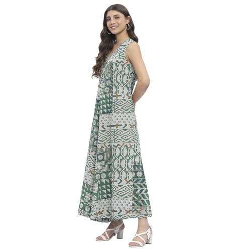 Image of BIBA Women Cotton Straight Printed Jumpsuit