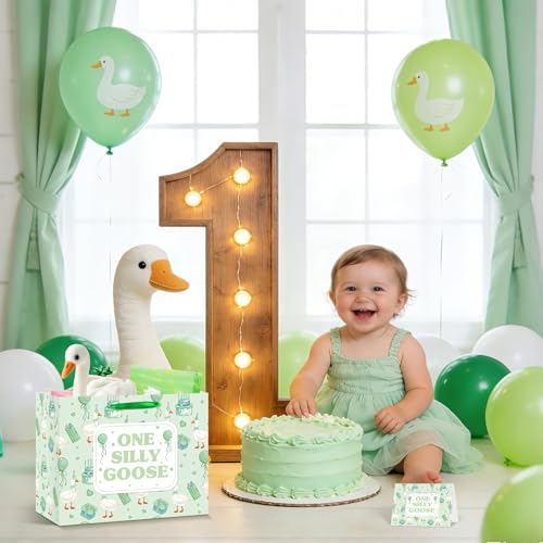 Bolsa de regalo de primer cumpleaños ganso tonto para ropa de bebés 6