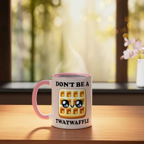 Taza de Cerámica 11 Onzas Dos Tonos Rosa y Blanco miniatura 3