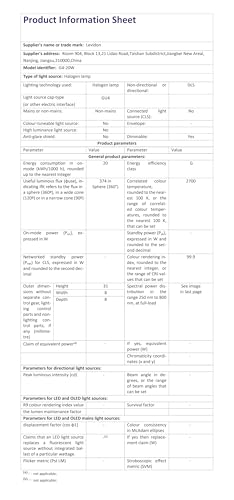 Levidon G4 Halogen Light Bulbs 20W 12V Clear Capsule 2 Pin Lamp Bulb Halogen Pin Base Warm White Dimmable 10 Pack - Image 7