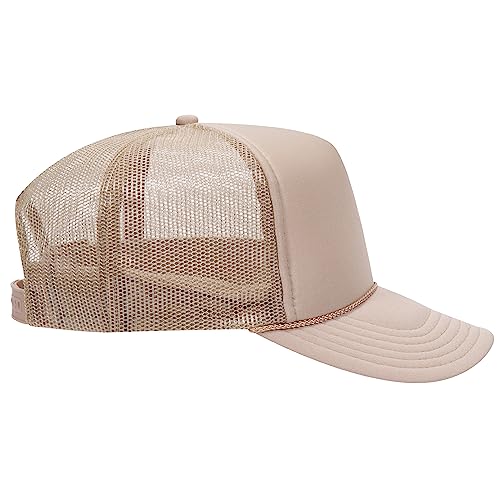 Image of OTTO Polyester Foam Front 5 Panel High Crown Mesh Back Trucker Hats in 97, Bulk, Wholesale