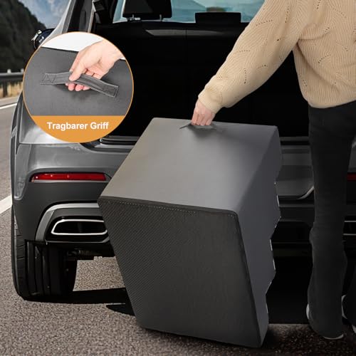 Pawk Hundetreppe Haustiertreppe, fürs mit abnehmbarem Bezug, 3 Stufen hochdichtem Schaumstoff für kleine Hunde und Katzen, rutschfeste Hunderampe mit Reißverschlussfunktion, 45 x 45 x 34 cm