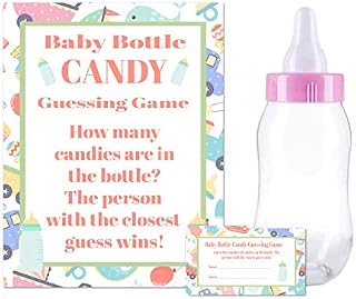 Baby Shower Bottle Game Candy Guessing Game with 11" Baby Bottle Bank