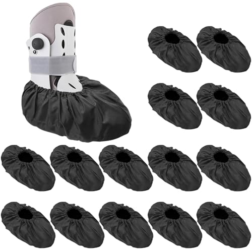 14 Pcs Reusable Fracture Walking Shoe Cover Recovery Shoe Sleeve Waterproof Non Skid Foot Brace Cover for Walking Boot Brace Cast Rain Sleeve with Rubber Sole Reusable Boot Protectors
