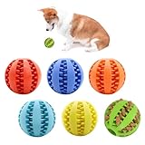 Bekecidi - Juego de 6 Pelotas de golosinas para Perros, diseñadas para el Cuidado Dental y la estimulación Cerebral, Juguetes de Goma Natural para Perros de Todos los tamaños (diámetro de 5 cm)