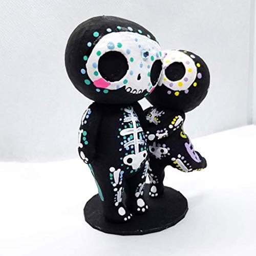 D-Rings Sugar Skull Figurines, Sugar Skull Couple Statue Decor, Resin Skeleton Gothic Skull Ornaments, Dia De Los Muertos Skull, Day of The Dead Skull Decorations Novelty Gifts (C-Couple)