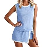 Style d'été polyvalent : mélange de confort décontracté en tricot côtelé avec d'élégants détails de jupe fendue, idéal pour un usage quotidien, les journées de détente, les réunions décontractées et les sorties décontractées d'été.