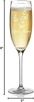 Vista 2 de Copa de champán, mariposas, grabado personalizado incluido