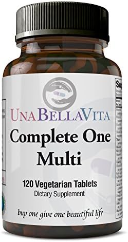 UnaBellaVita | Complete One Multivitamin |120 Vegetarian Tablets, One a Day | Made in the USA | Immunity Brain & Vitality Booster, Chelated with Amino Acids, Plant-Based