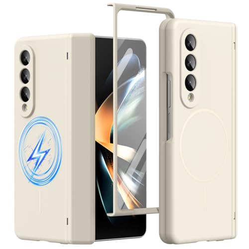 Étui magnétique en silicone pour Samsung Z Fold 3 blanc au design épuré chic