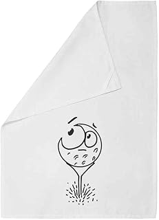 Azeeda 'Nervous Golf Ball' White Cotton Tea Towel/Dish Cloth (TW00012571)