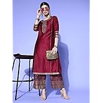 Women's Rayon Liva Floral Liva Embroidered Straight Kurta Set. - Image 2