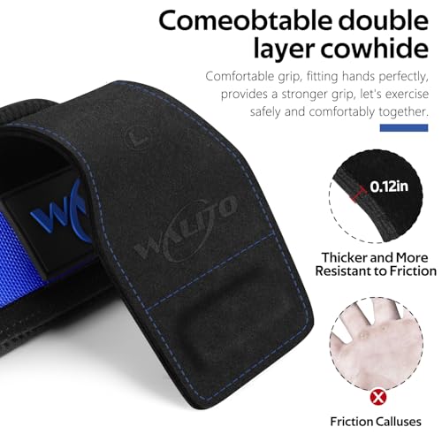 Image of Weight Lifting Wrist Strap，Double Layer Leather Wrist Wraps with Neoprene Padding for Weightlifting & Deadlifts - Adjustable Gym Straps for Men & Women