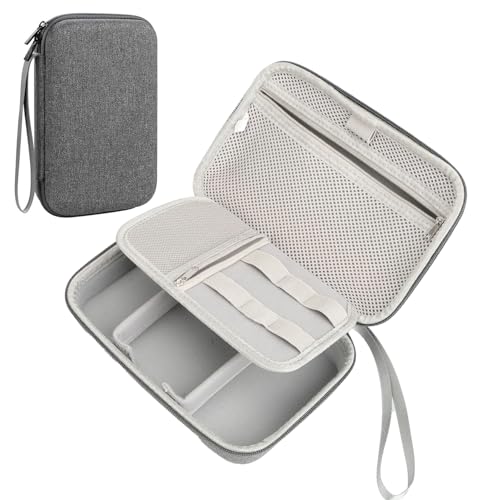 Teskyer Kabeltasche Organizer, wasserdichte, Starre Schale, Besserer Schutz, Großes Fassungsvermögen, Tragbar, Travel Essentials, Urlaub Must Haves, Grau