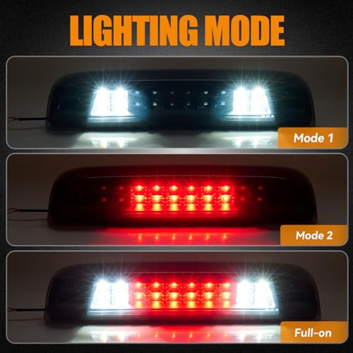 Image of Third 3rd Brake Light LED for 2014-2018 Chevy Silverado /GMC Sierra 1500 2500HD 3500HD, High Mount Rear Brake Lights Assembly, Waterproof Center Cab Cargo Lamp Stop Light