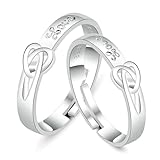 RDSGYZ Anillos de boda para parejas, anillos de compromiso de plata 925, ajustables, para parejas, para 2, Metal no precioso, Sin piedra preciosa