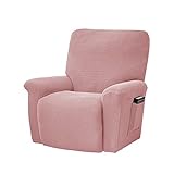 Stretch Recliner Cover, 4-Piece Soft Sofa Cover Thick Single Seat Couch Cover Jacquard Recliner Slip