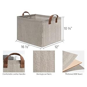 StorageWorks Storage Baskets for Shelves with Metal Frame, Organizing Basket, Shelf Baskets, Brown and Beige, 4-Pack StorageWorks Storage Baskets for Shelves with Metal Frame Organizing Basket Shelf Baskets Brown and Beige 4 Pack