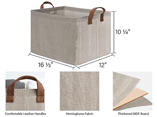 StorageWorks-Storage-Baskets-for-Shelves-with-Metal-Frame-Organizing-Basket-Shelf-Baskets-Brown-and-Beige-4-Pack StorageWorks Storage Baskets for Shelves with Metal Frame Organizing Basket Shelf Baskets Brown and Beige 4 Pack