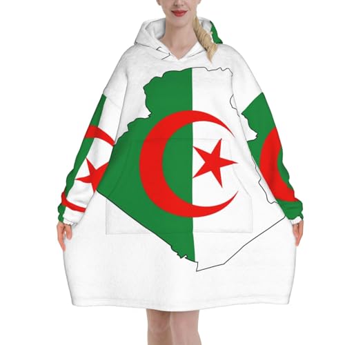 Couverture à capuche portable Algérie idée cadeau femme sweat en peluche douce