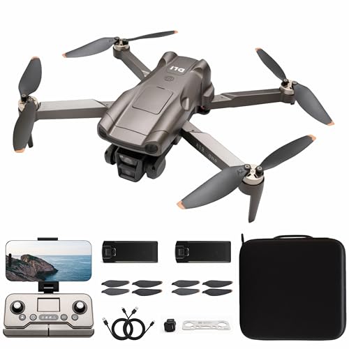 Drone GPS DLI com Câmera 4K para Adultos, FPV de Motor Sem Escova com Retorno Automático, Seguir-Me, Voo por Toque e Voo em Círculo, Abaixo de 249g, 50 Min de Voo, Dobrável para Adultos e Iniciantes (Kit de duas baterias)